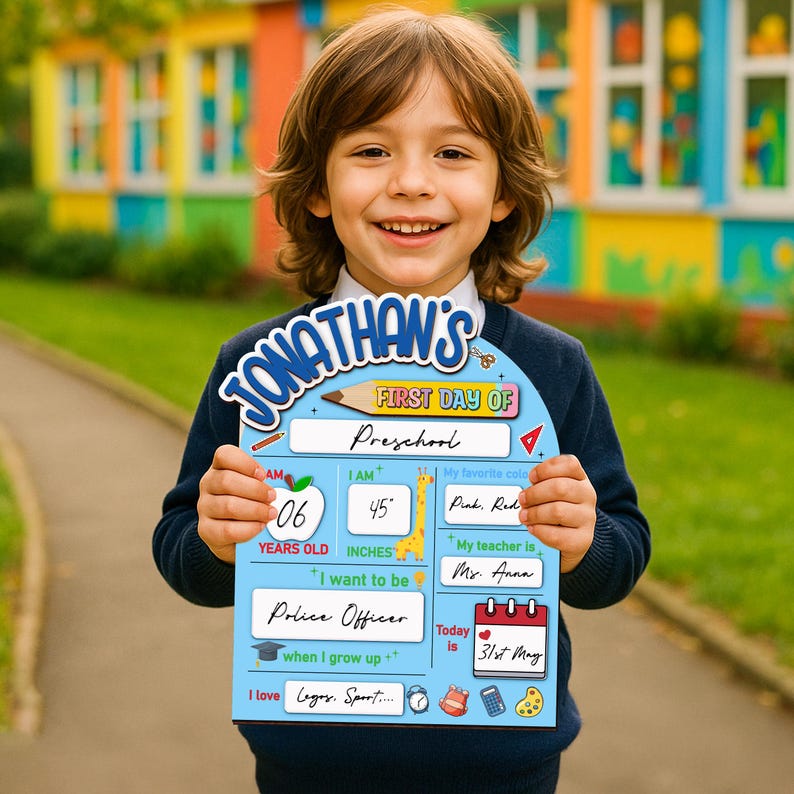 Custom First And Last Day School Sign,Back to School Board,Interchangable,First Day of School,Dry Erase,Reusable,Preschool Prop,Kid Gift