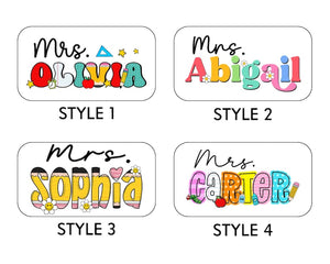Custom Teacher Name Tag, Teacher Name Keychain, Back to School Teacher Gifts, Custom School Accessories Gift for Teachers, Teacher Bag Charm