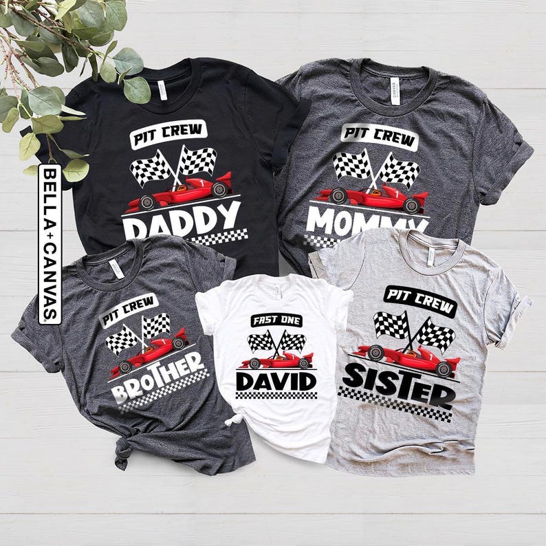 Fast One Pit Crew Birthday Shirt, Car Race Birthday Tee, Birthday Boy Shirt, Family First Birthday Party Shirts, Fast One 1st Birthday Shirt