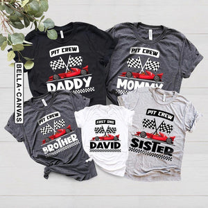 Fast One Pit Crew Birthday Shirt, Car Race Birthday Tee, Birthday Boy Shirt, Family First Birthday Party Shirts, Fast One 1st Birthday Shirt
