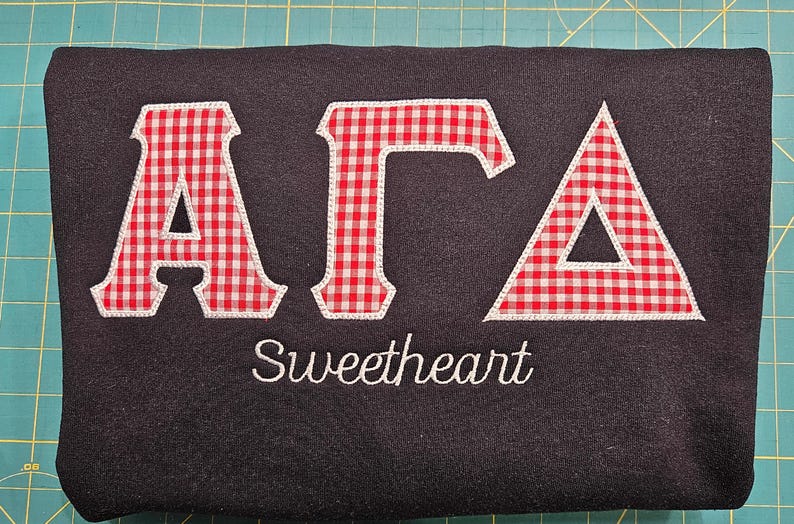 Gingham Sorority Letters Embroidered sweatshirt, t-shirt, hoodie. Delta Delta Delta, Chapter sweatshirt. Big Little shirts. Delta Gamma. il_794xN.6970334147_1wk0.jpg