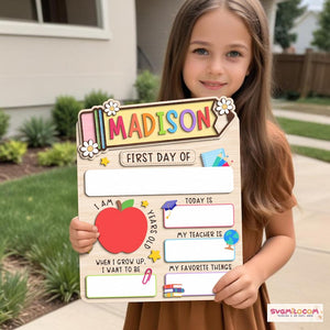 Personalized First Day Of School Sign, Back To School Wood Acrylic Sign, 1st Day of School Board, First and Last Day Of Kindergarten Wood Sign