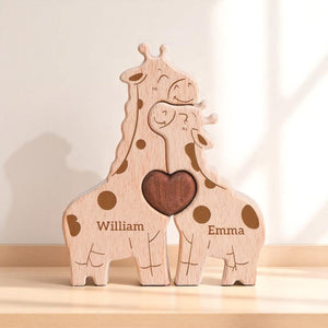 Personalized Giraffe Family Puzzle, Mothers Day Gift, Family Christmas Gift, Baby Shower, Family Of Four Gift, Giraffe Gifts, Nursery Decor