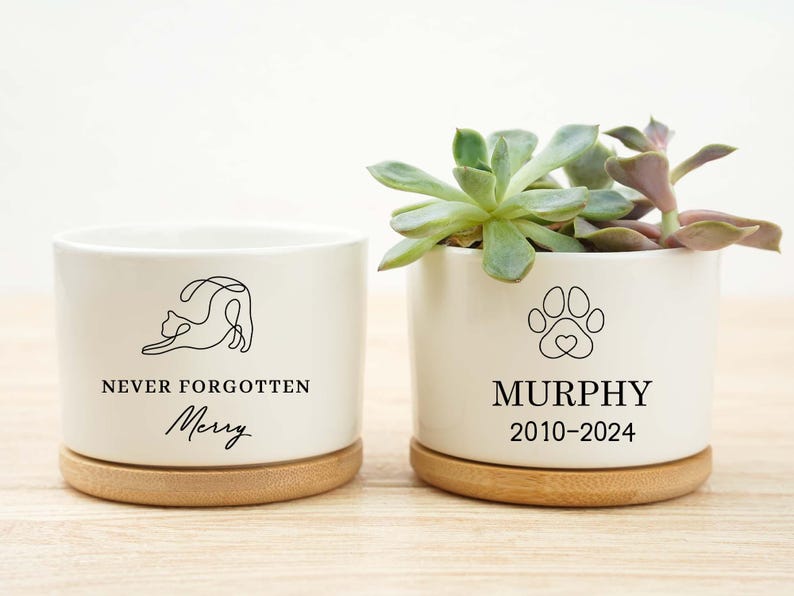 Pet memorial planter, dog memorial, loss of pet gift, personalized gift flower pot, loss of dog, pet memorial gift