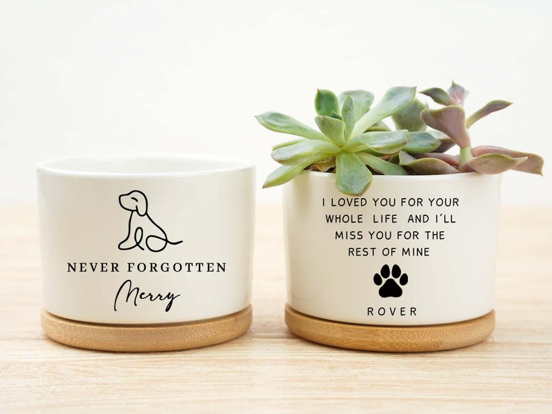 Pet memorial planter, dog memorial, loss of pet gift, personalized gift flower pot, loss of dog, pet memorial gift