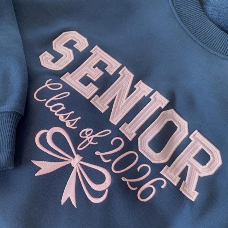 Embroidered Senior Sweatshirt, Custom Grad Gift, Class of 2026 Embroidered Hoodie, Uni Graduation Gifts For Her, Personalized Senior Gift il_794xN.6973575044_41p0.jpg
