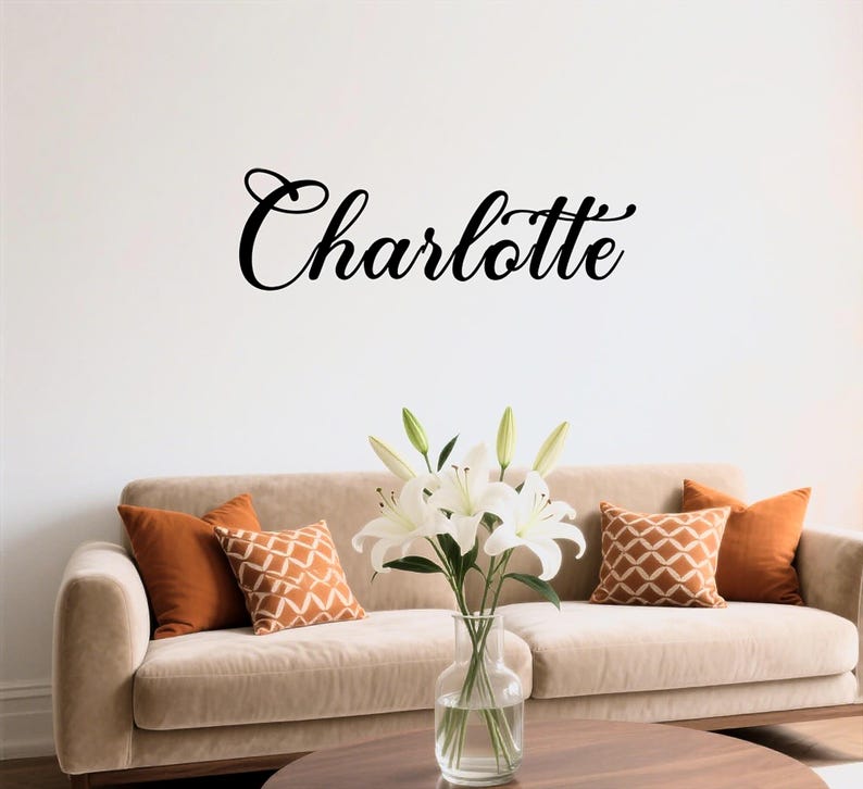 Custom Script Metal Words,Personalized Name Plaque,Laser Cut Metal Names,Custom Metal Sign,Kitchen or Nursery Room Wall Art,Metal House Sign