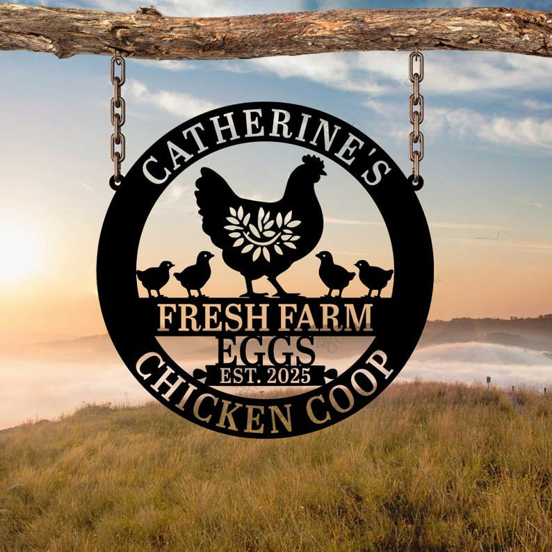 Personalized Chicken Coop Metal Sign, Hen House Coop Sign, Our Little Coop Sign, Custom Chicken Coop Sign, Farm Name Metal Sign