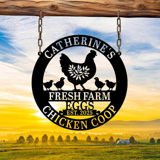 Personalized Chicken Coop Metal Sign, Hen House Coop Sign, Our Little Coop Sign, Custom Chicken Coop Sign, Farm Name Metal Sign