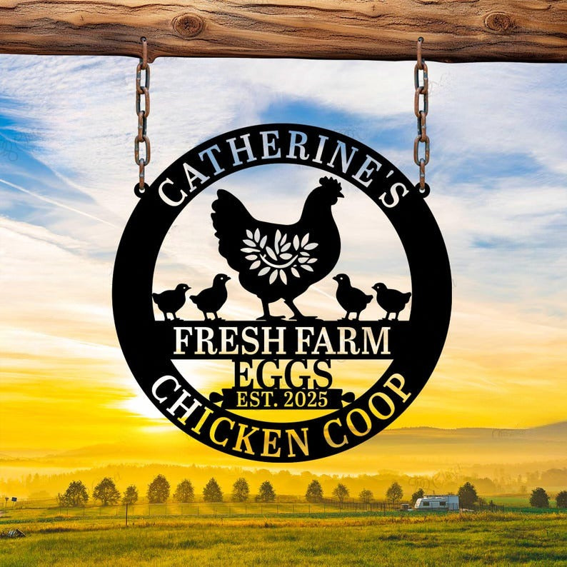 Personalized Chicken Coop Metal Sign, Hen House Coop Sign, Our Little Coop Sign, Custom Chicken Coop Sign, Farm Name Metal Sign
