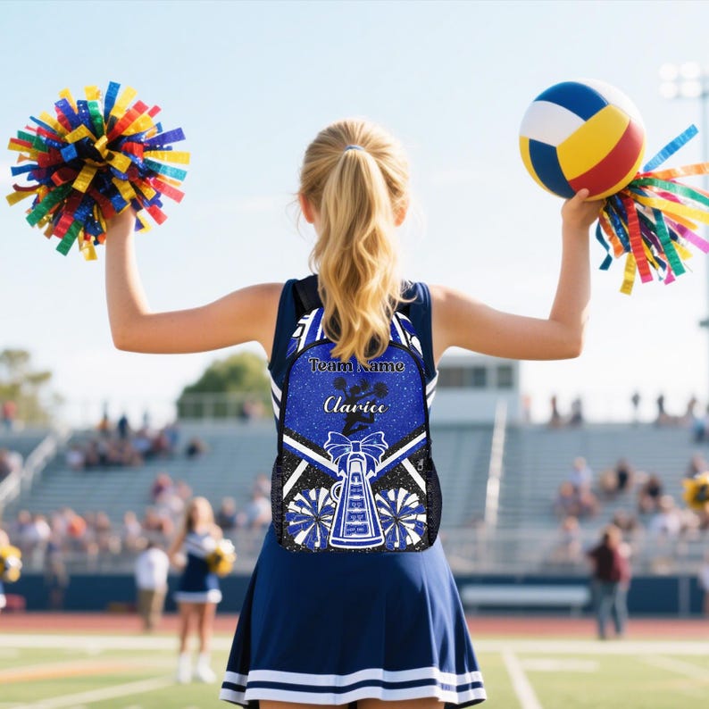 Personalized Cheer Backpack Cheerleader Bag Custom Name Cheerleading Bookbag School Bags for Cheer Team Coaches Gift