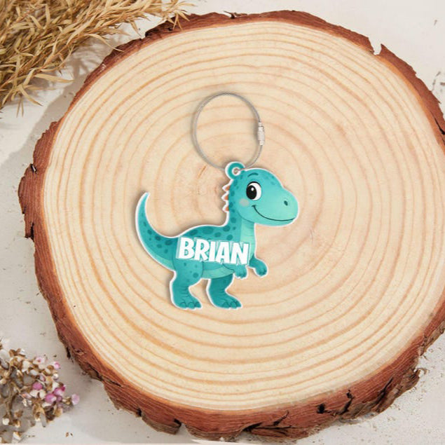 Personalized Dinosaur Kids Bag Tag, First Day Of School Keyring, Back to School Gift for Kid, Custom Backpack Kid Name, Lunchbox Name Tag