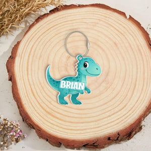 Personalized Dinosaur Kids Bag Tag, First Day Of School Keyring, Back to School Gift for Kid, Custom Backpack Kid Name, Lunchbox Name Tag