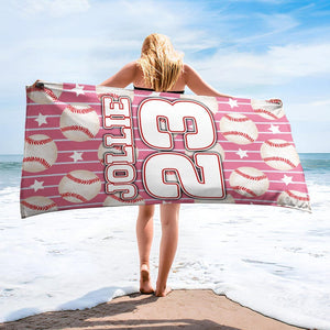 Custom Baseball Team Beach Towel, Baseball Player Gift, Sport Lover Gift, Personalized School Team Club, Baseball Coach Birthday Gift