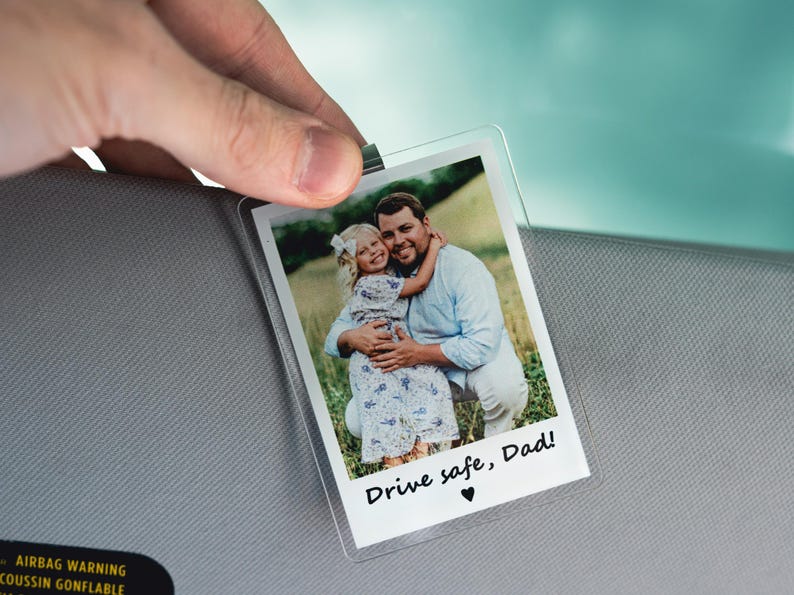 Custom Photo Car Visor Clip, Personalized Gift For Him Anniversary, Drive Safe Gift, Car Photo Frame, Couples Keepsake Unique, Couples Gift