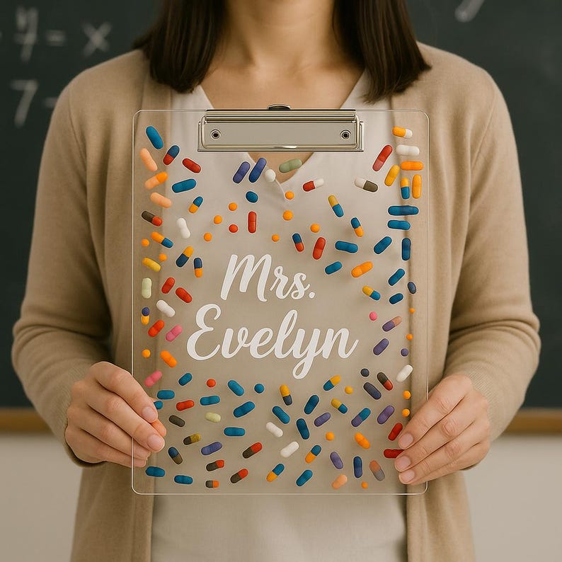 Personalized Pill Clipboard for Nurse Pharmacy Tech Medical Staff Gift Customized Name Board for Healthcare Worker Doctor RN CNA Office Use