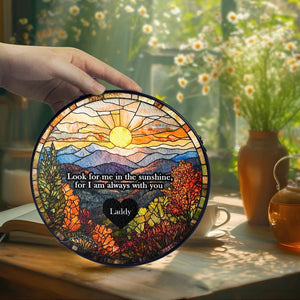 Memorial Stained Glass Suncatcher, Lightcatcher Loss Of Dad, Window Decor Gift for Dad, Gif for Mother'sm, Sympathy Gift Memorial Suncatcher