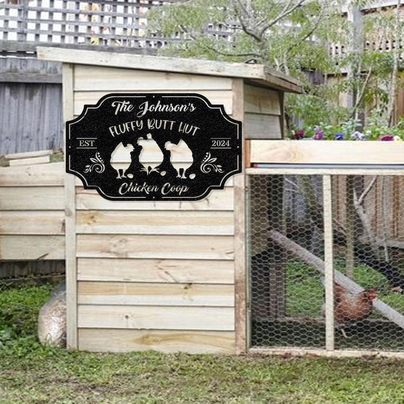 Personalized Chicken Coop Sign: Farmhouse Barn Decor, Family Name