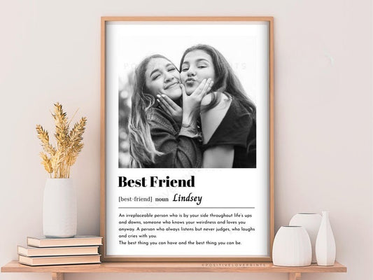 Best Friend custom photo gift Canvas, Personalized Best Friend Canvas, Best Friend photo Canvas, Bestie photo definition