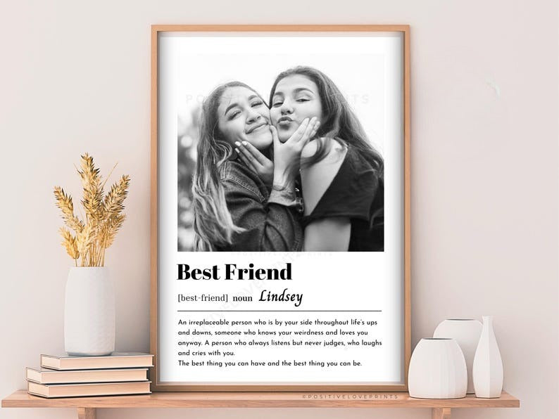 Best Friend custom photo gift Canvas, Personalized Best Friend Canvas, Best Friend photo Canvas, Bestie photo definition