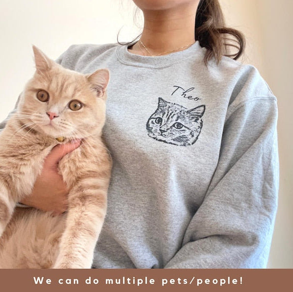 Custom Pet Sweater Using Pet Photo + Name Custom Dog Portrait Sweater Personalized Dog Pullover Dog Sweatshirt Dog Mom Gift Custom Cat Shirt