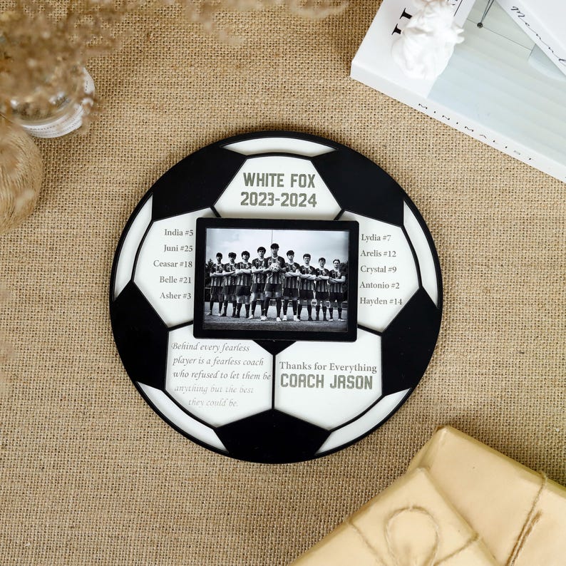 Personalized Soccer Coach Picture Frame, Coach Appreciation, Soccer Team Photo Frame, End of Season Coach, Soccer Senior Night Gifts