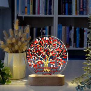 Custom 40th Anniversary Lamp Wooden Base, Ruby Wedding Gifts, 40 Year Anniversary Gifts For Parents, 40th Wedding Anniversary Night Light