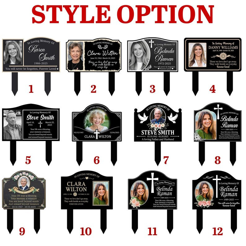 Custom Photo Memorial Stake, Photo Grave Marker, Photo Memorial Plaque, Memorial Garden Sign, Remembrance Plaque, Sympathy Gift