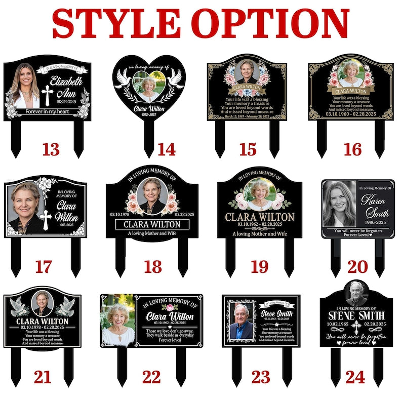 Custom Photo Memorial Stake, Photo Grave Marker, Photo Memorial Plaque, Memorial Garden Sign, Remembrance Plaque, Sympathy Gift