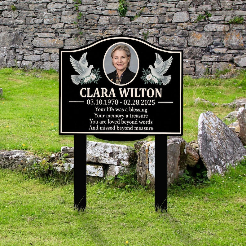 Custom Photo Memorial Stake, Photo Grave Marker, Photo Memorial Plaque, Memorial Garden Sign, Remembrance Plaque, Sympathy Gift