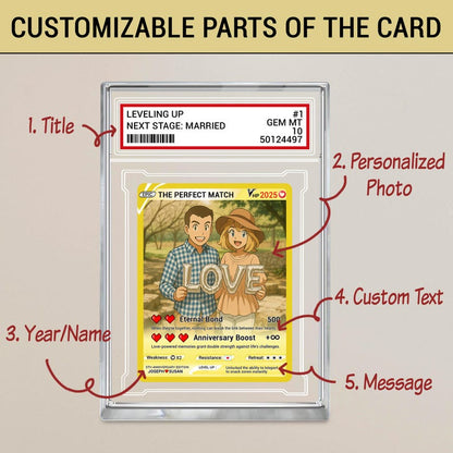 Personalized Anime Pokémo Style Wedding Card Gift, Custom Acrylic with Your Photo, Unique Anniversary Keepsake for Couples, Bride & Groom