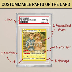 Personalized Anime Pokémo Style Wedding Card Gift, Custom Acrylic with Your Photo, Unique Anniversary Keepsake for Couples, Bride & Groom