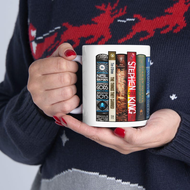 Custom Book Stack Mug: Personalized Book Lover Coffee Cup