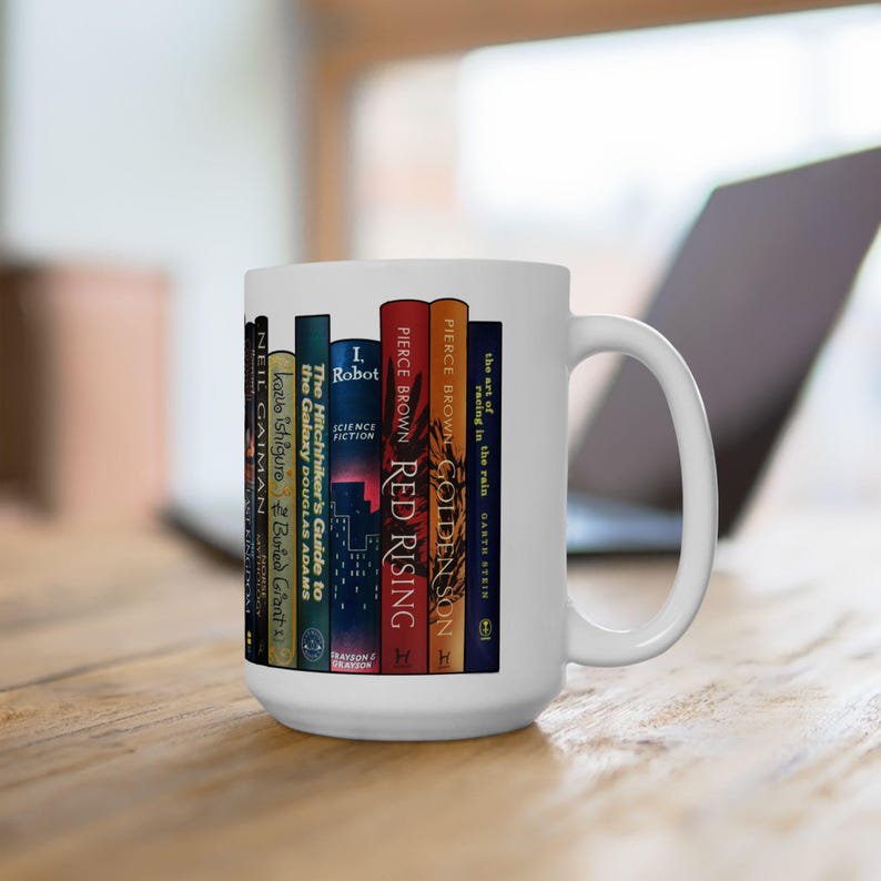 Custom Book Stack Mug: Personalized Book Lover Coffee Cup