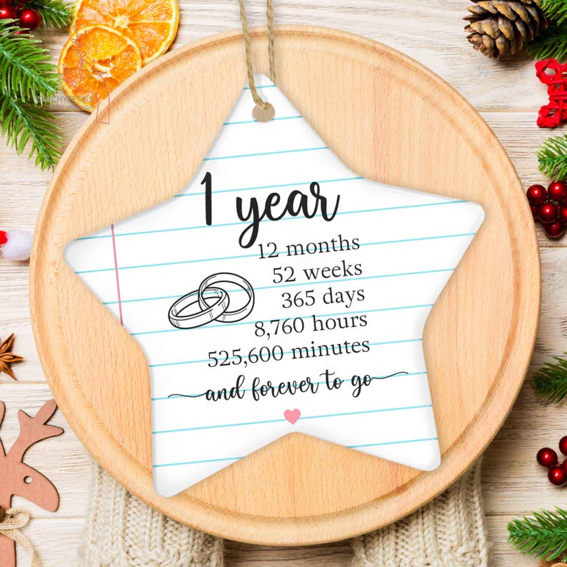 Paper Traditional 1st Wedding Anniversary Gift Ornament, First Anniversary Ornament, 1st Anniversary Gift, Anniversary Gift for Husband Wife