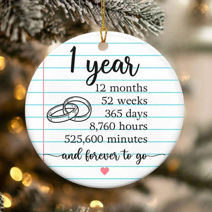 Paper Traditional 1st Wedding Anniversary Gift Ornament, First Anniversary Ornament, 1st Anniversary Gift, Anniversary Gift for Husband Wife