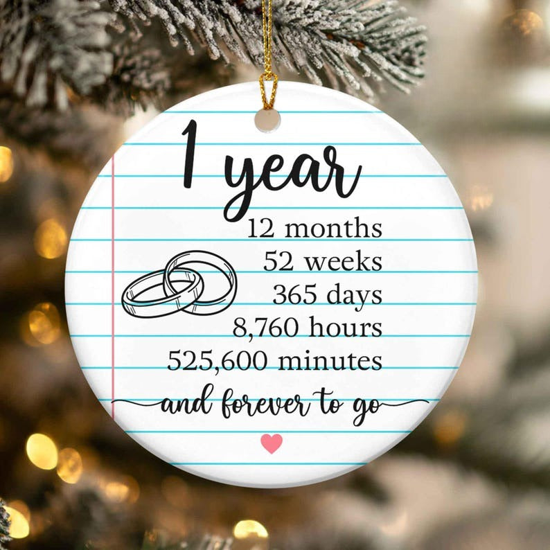 Paper Traditional 1st Wedding Anniversary Gift Ornament, First Anniversary Ornament, 1st Anniversary Gift, Anniversary Gift for Husband Wife