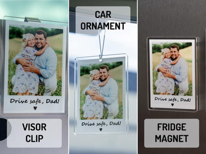 Custom Photo Car Visor Clip, Personalized Gift For Him Anniversary, Drive Safe Gift, Car Photo Frame, Couples Keepsake Unique, Couples Gift