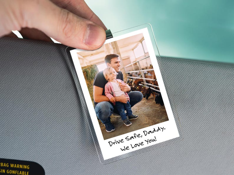 Custom Photo Car Visor Clip, Personalized Gift For Him Anniversary, Drive Safe Gift, Car Photo Frame, Couples Keepsake Unique, Couples Gift