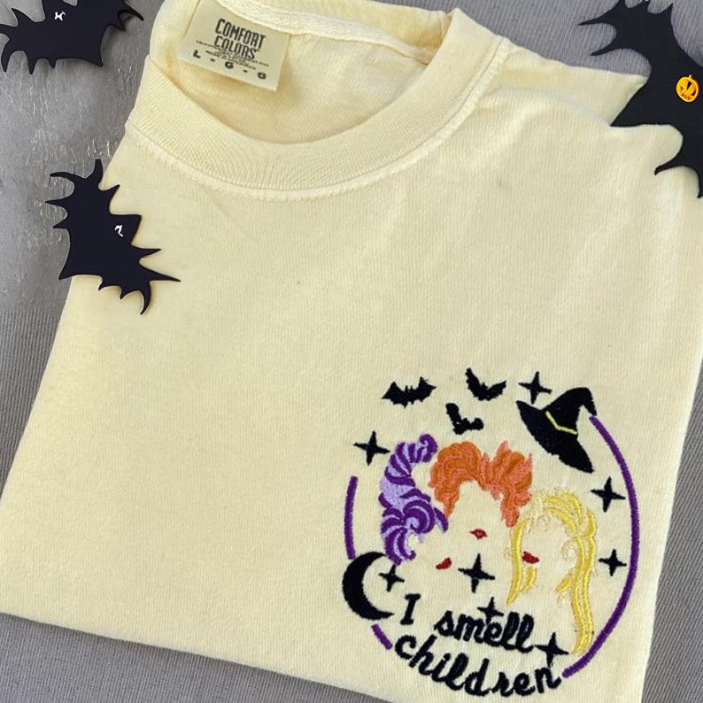 Comfort Color Hocus Pocus Embroidered Unisex Sweatshirt, Hocus Pocus Halloween Crewneck, Halloween Shirt, Funny Halloween Gift For Friends il_794xN.6980243304_5l1g.jpg