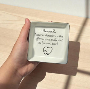 New Nurse Gift Personalized Ring Tray, Graduation RN BSN Nursing Grad Trinket Dish Gifts