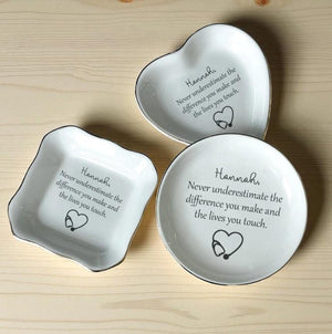 New Nurse Gift Personalized Ring Tray, Graduation RN BSN Nursing Grad Trinket Dish Gifts