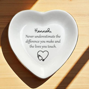 New Nurse Gift Personalized Ring Tray, Graduation RN BSN Nursing Grad Trinket Dish Gifts