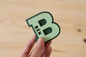 Personalized Varsity Letter Initial Name Gift Acrylic Bag Tag Keychain | Back To School, Kid's Gift, Custom Keychain