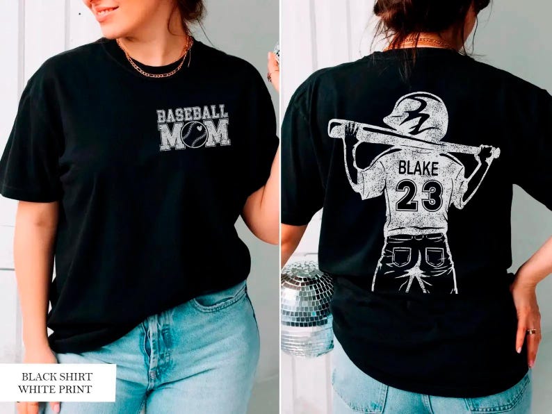 Personalized Baseball Mom Shirt Sweatshirt with Kids Names,Custom Baseball Kids Mom,Custom Name and Number Baseball Tee,Gameday Mom Shirt