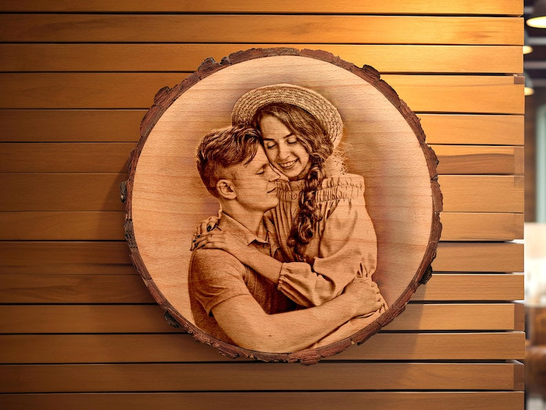 Personalized Photo on Wood | Custom wooden photo Art Large |Burned Wood Picture| Wedding, Anniversary, Valentine s, Couple Gift