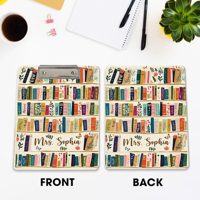 Personalized Teacher Appreciation Gift, Back to School Gift Custom Teacher Acrylic Clipboard, Teacher Name Clipboard Librarian Gift Teacher