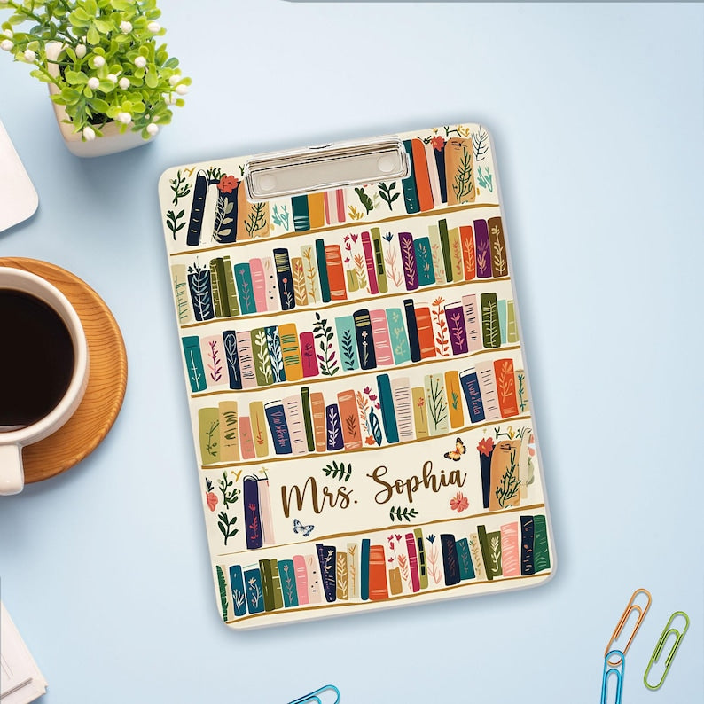 Personalized Teacher Appreciation Gift, Back to School Gift Custom Teacher Acrylic Clipboard, Teacher Name Clipboard Librarian Gift Teacher