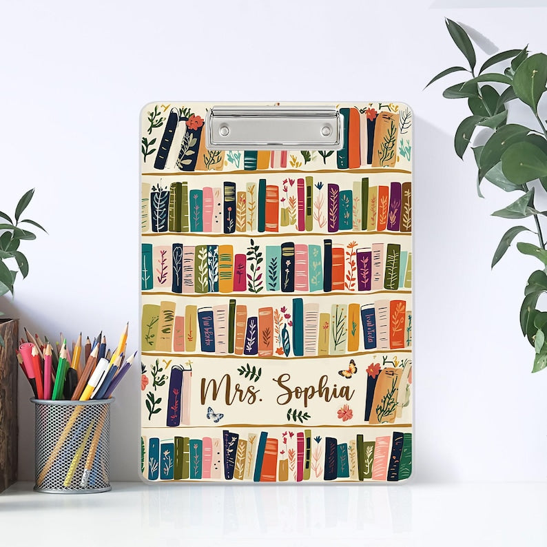 Personalized Teacher Appreciation Gift, Back to School Gift Custom Teacher Acrylic Clipboard, Teacher Name Clipboard Librarian Gift Teacher