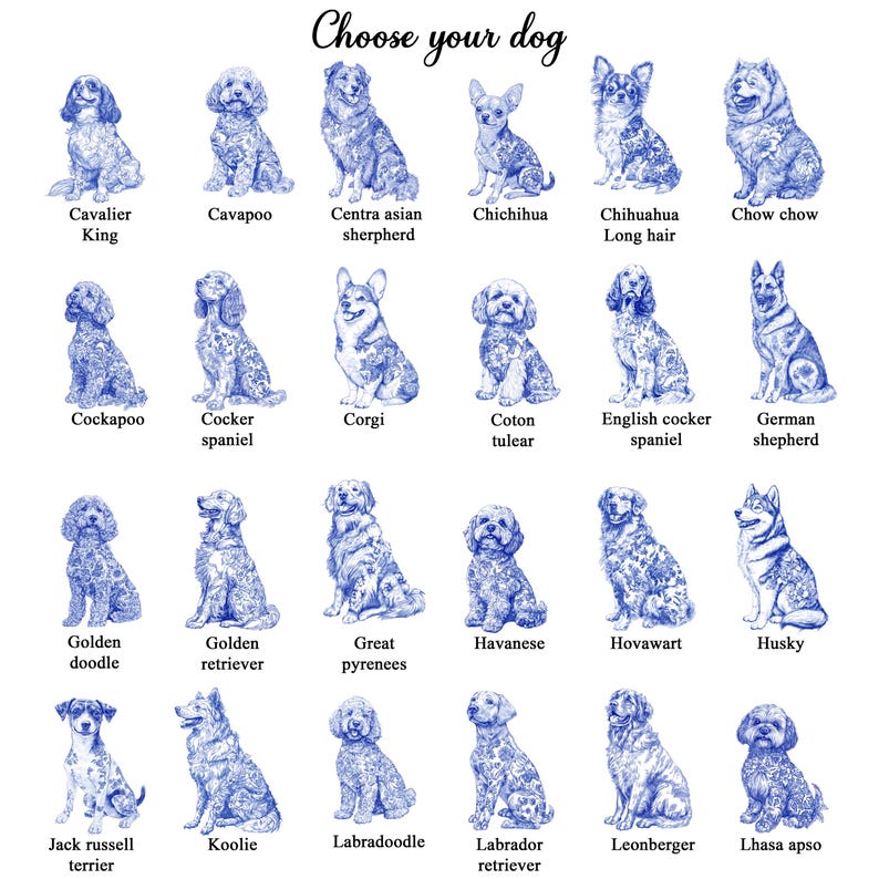 Personalized Coffee Mug For Dog Lover, Custom Toile De Jouy Style Custom Dog Breeds, Dog Mom Gift, Christmas Gift For Dog Mom, Dog Dad